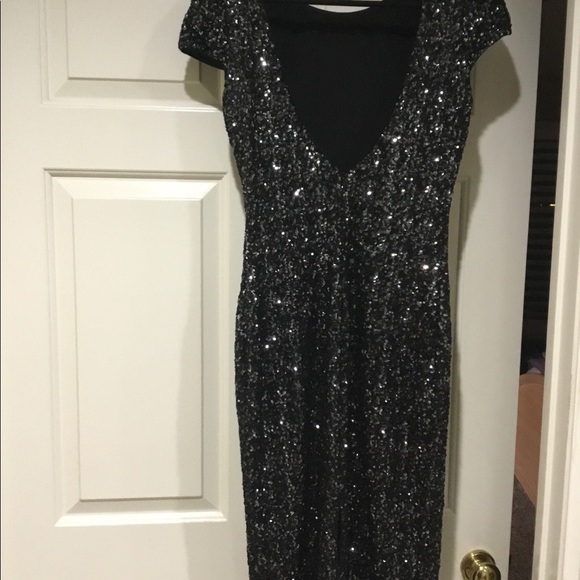 Dress the Population Black Sequin Midi Dress - Picture 2 of 6